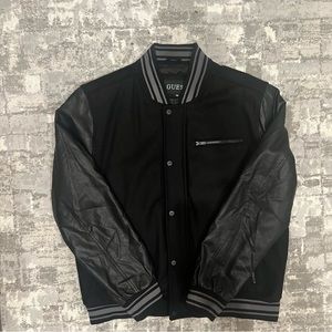 XXL Wool and Black leather Guess jacket
